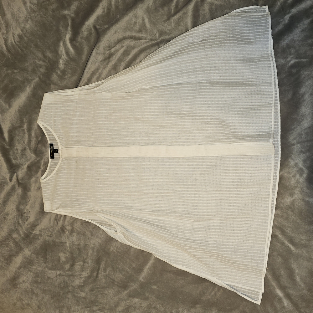 Massimo Dutti Cream Textured Sleeveless Top